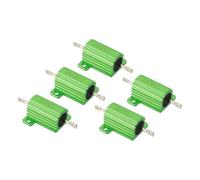 PATIKIL 25W 250 Ohm Aluminum Shell Resistor, 5 Pack Aluminum Housing Resistor Housed Case Wirewound Resistors Screw Tap Power Resistor 5% Tolerance, Green