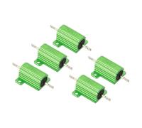 PATIKIL 25W 8 Ohm Aluminum Shell Resistor, 5 Pack Aluminum Housing Resistor Housed Case Wirewound Resistors Screw Tap Power Resistor 5% Tolerance, Green