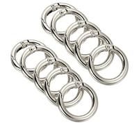PATIKIL 25x18x4mm Spring Gate O Rings, 10 Pack Round Snap Clip Zinc Alloy for Keyrings Buckle, Silver