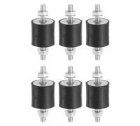 PATIKIL 25x25mm Rubber Studs Shock Absorber, 6 Pcs M6 Rubber Isolator Mounts Cylindrical Anti-Vibration Isolator Mounts with Nuts for Garage Motor Air Compressors Engines (VV Type)