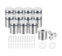 PATIKIL 25x30mm Standoff Screws, 12 Pack Stainless Steel Wall Mount Sign Standoffs Mounting Hardware Advertising Nail for Hanging Acrylic Picture Frame, Silver