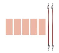 PATIKIL 25x60mm Copper Anode Sheet, 5 Pack Pure Copper Strip (99.995% Pure) 1mm Thick Plate Electrode Set with Alligator Clips Cables for Electroplating Plating Experiment