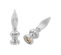 PATIKIL 25x80mm Lamp Shade Finial, 2 Pcs Lamp Finials Caps Knob M10x1mm Threaded Alloy Solid Lamp Finial Decoration for Lamp Shade Table Floor Lamps, Silver Tone