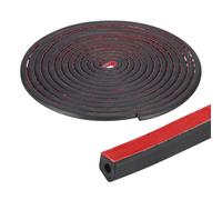 PATIKIL 26.2 ft D Shape Rubber Seal Strip, Self-Adhesive EPDM Rubber Door Weather Stripping for Boat, RV, Auto, Truck, Marine, Garage Doors/Window, W: 1/2", H: 1/2", Black/Red
