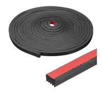 PATIKIL 26 Ft Ribbed Rubber Seal Strip, Self-Adhesive Rectangle EPDM Foam Rubber Weather Stripping Sealing for Boat, RV, Auto, Truck, Marine, Garage Doors/Window, Black/Red