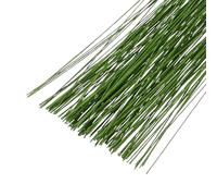 PATIKIL 26 Gauge 14.2" Floral Wire Stems, 200 Pcs Paper Wrapped Iron Wire for Artificial Flower Making DIY Crafts Christmas Wreaths Floral Arrangements, Light Green