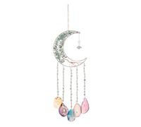 PATIKIL 26" Large Agate Gemstone Sun Dream Catcher, 7 Chakra Tree of Life Moon Crystal Stones Handmade Dreamcatcher for Adults Bohemian Bedroom Wall Hanging, Garden Decor, Green