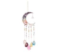 PATIKIL 26" Large Agate Gemstone Sun Dream Catcher, 7 Chakra Tree of Life Moon Crystal Stones Handmade Dreamcatcher for Adults Bohemian Bedroom Wall Hanging, Garden Decor, Multicolor