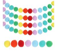 PATIKIL 26Ft Pom Pom Garland Decorations, 4Pcs Colorful Felt Ball Garland Banner Cute Rainbow Pompom Hanging Decorations for Tree Ornaments Homes Decor, Multicolor