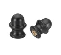 PATIKIL 26x35mm Lamp Shade Finial, 2 Pcs Lamp Finials Caps Knob M10x1mm Threaded Aluminum Solid Lamp Finial Decoration for Lamp Shade Table Floor Lamps, Black