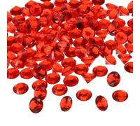PATIKIL 270Pcs Acrylic Diamonds Vase Fillers Plastic 19mm Fake Crystals Gems Wedding Table Scattering Diamond Confetti for Wedding Decor Bridal Shower Party, Red (500Grams/1Pound)