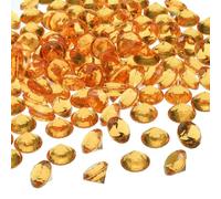 PATIKIL 270Pcs Acrylic Diamonds Vase Fillers Plastic 19mm Fake Crystals Gems Wedding Table Scattering Diamond Confetti for Wedding Decor Bridal Shower Party, Orange (500Grams/1Pound)