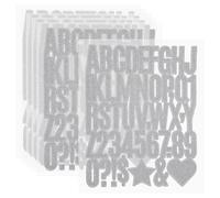 PATIKIL 276Pcs 1.6" Glitter Letter Stickers, 6Sheets Glitter Number Stickers Vinyl Self-Adhesive Alphabet Number Waterproof Decals for Scrapbook Decoration Mailbox Sign, Silver