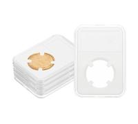 PATIKIL 27mm Coin Slab Display Holder, 5Pcs Clear Coin Case Storage Plastic Four-Point Box for Coin Collectors Collection Protection Organize
