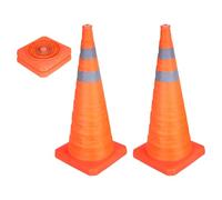 PATIKIL 28" 2 Pack Collapsible Traffic Cones, Orange Safety Cones Cones with Reflective Collar Caution Cones for Parking Lot Driving Training Practice Emergency Roadside Barrier