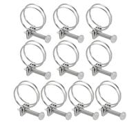 PATIKIL 28-32mm Adjustable Double Wire Hose Clamp, 10 Pcs 304 Stainless Steel Wire Hose Clips Pipe Tube Clamps for Dust Collection Rubber PVC Pool Pump Hose