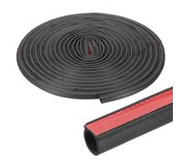 PATIKIL 28 ft D Shape Rubber Seal Strip, 9/16" Self-Adhesive EPDM Rubber Door Weather Stripping for Boat, RV, Auto, Truck, Marine, Garage Doors/Window, Black/Red