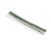 PATIKIL 28 Gauge 14" Floral Stem Wire, 100 Pcs Paper Wrapped Iron Artificial Flower Stem Accessories for DIY Bouquet Stem and Craft Decoration, Dark Green
