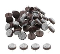 PATIKIL 28 mm Nail-on Felt Pads, 40 Pcs Round Felt Furniture Sliders Pads Heavy Duty Floor Protectors for Wooden Chair Sofa Cabinet Table Leg Feet Hardwood Floors, Brown