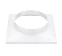 PATIKIL 280mm to 200mm Duct Connector Flange, Plastic Square to Round Straight Ceiling Diffuser Adapter for Air Heating Cooling Ventilation System HVAC Exhaust Fan Dryer Vent, White