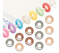PATIKIL 28mm 1.1" Plastic Round Book Binding Discs, 33 Pcs Discbound Expansion Discs Pen Insertable Plating Round Binder Rings for DIY Notebook Planner, Olive Yellow/Silver/Brown