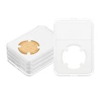 PATIKIL 28mm Coin Slab Display Holder, 5Pcs Clear Coin Case Storage Plastic Four-Point Box for Coin Collectors Collection Protection Organize