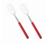 PATIKIL 29.5" Telescoping Sponge Stick for Pottery, 2Pcs Retractable Ceramic Pottery Clay Sponge Tool for Removing Excess Water from Tall and Narrow Pottery, White/Red (1.57"W)