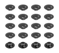 PATIKIL 29 mm Circular Soffit Vent, 20 Pcs Stainless Steel Round Mesh Hole Air Vents Dual Panel Round Mesh Hole Louver for Kitchen Wardrobes Shoe Sundry Cabinet Bathroom, Black