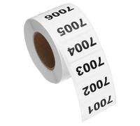 PATIKIL 2cm x 4cm Inventory Number Sticker, 1 Roll 7001 to 8000 Consecutive Number Labels Self-Adhesive Labels Tag 1000 Stickers for Office Warehouse Numbering Classification, Black