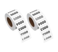 PATIKIL 2cm x 4cm Inventory Number Sticker, 2 Roll 0001 to 1000 Consecutive Number Labels Self-Adhesive Labels Tag 1000 Stickers for Office Warehouse Numbering Classification, Black