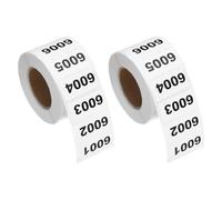 PATIKIL 2cm x 4cm Inventory Number Sticker, 2 Roll 6001 to 7000 Consecutive Number Labels Self-Adhesive Labels Tag 1000 Stickers for Office Warehouse Numbering Classification, Black