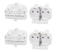 PATIKIL 2G11 Lamp Holder, 4Pcs 4-pin Tube Socket Connector H Light Socket Base for Fluorescent or LED Tube Lamp, White