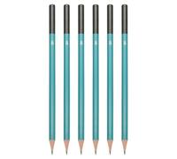 PATIKIL 2H Drawing Pencils for Sketching, 6PCS Sketch Pencils for Drawing Art Pencils Graphite Wood Pre-sharpened for Drawing Sketching Artist, Hexagonal, Black Refill, Green/Black Pole