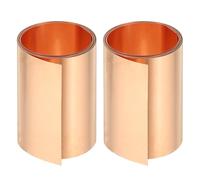 PATIKIL 2in x 3.3ft Copper Thin Foil Sheet Roll, 2 Pcs 99.9% Pure Copper Tape Strip 2Mil (0.05mm) Flashing Metal Sheet Foil Plate for DIY Crafts Repairs Electrical Decoration