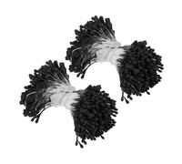 PATIKIL 2mm Double-Ended Black Artificial Flower Stamen, 700 Pcs, 2 Bundles, Natural Realistic Style, Double Heads Flower Stamen Pistil for DIY Crafts