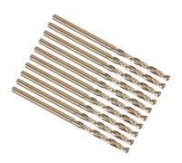 PATIKIL 2mm Drill Bit 4341 High-Speed Steel for Thin Metal 10 Pack | Jobber Straight Shank 118° Gold Finish for Medium-hard Metal Steel Acrylic