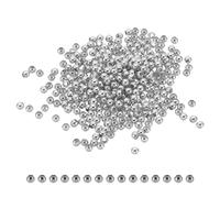 PATIKIL 2mm Gold Filled Spacer Beads for Jewelry Making, 100 Pack Metal Round Beads Brass Beads for Bracelets Earring Necklace DIY Craft, Silver Gray
