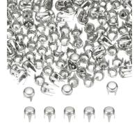 PATIKIL 2mm Round Dome Rivet, 180 Pcs Metal 4 Claw Spike Spot Stud Punk Rock Rivet Nailhead for DIY Leather Crafting for Decor Repair Clothing Belts Bags Shoes, Silver Tone