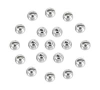 PATIKIL 2mm Tungsten Slotted Beads for Fly Tying, 50 Pcs Tungsten Beads Round Bead Head Ball for Jig Hooks Fishing Fly Tying Materials, Silver Tone