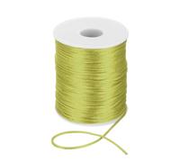 PATIKIL 2mm x 110 Yard Nylon String Cord Beading Satin String Knotting Cord Twine Thread for Jewelry Making Chinese Knotting Necklaces Macrame DIY Craft, Yellow-Green