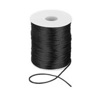 PATIKIL 2mm x 110 Yard Nylon String Cord Beading Satin String Knotting Cord Twine Thread for Jewelry Making Chinese Knotting Necklaces Macrame DIY Craft, Black