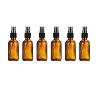 PATIKIL 2oz Glass Spray Bottles, 6pcs Nozzle Leak Proof Empty Water Mist Stream Sprayer for Cleaning Solutions Plants Hair, Brown Black
