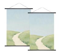 PATIKIL 2Pack Magnetic Poster Hanger Frame, 24" Wide Wood Artwork Print Poster Hanger Frame Wooden Magnet Canvas for Large Canvas Diamond Map Decor Scroll Banner Photo Hanging, Black