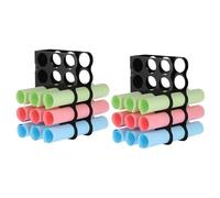PATIKIL 2Pack Vinyl Roll Storage Rack, 15 Holes | Aperture 1.97 Inch Vinyl Roll Holders Art Supply Storage Organizer for Office Home Craft Room, Black
