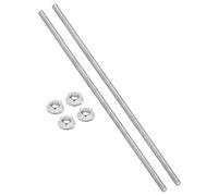 PATIKIL 2Pcs 1/4"-20x400mm Threaded Rods with Hex Nuts, 304 Stainless Steel Fully Threaded Rod Right Hand Threads with 4Pcs Flange Nut for Clamps Hangers U-Bolt, Silver Tone