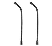 PATIKIL 2Pcs 11.8" Gooseneck, 3/8" Female to 1/4" Male Thread Metal Universal Hose Flexible Arm Gooseneck Tube Extension Holder for Action Camera Phone Microphone, Black