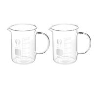 PATIKIL 2Pcs 250ml Glass Beaker with Handle, 3.3 Borosilicate Glass Graduated Printed Scale Measuring Cups with Spout for Kitchen Lab Liquids