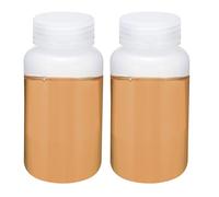 PATIKIL 2Pcs 250ml Reagent Bottles, PP Wide Mouth Round Bottles with Screw Cap for Lab Water Reagent Liquids Solid Sample Storage Seal, White