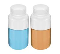 PATIKIL 2Pcs 250ml Reagent Bottles, PP Wide Mouth Round Bottles with Screw Cap for Lab Water Reagent Liquids Solid Sample Storage Seal, Clear