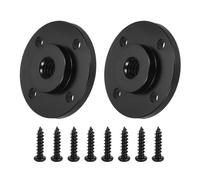 PATIKIL 2Pcs 3/8"-16 UNC Female Thread Microphone Flange Mount, Desktop Gooseneck Table Mounts Base with Round Head Screw, Black